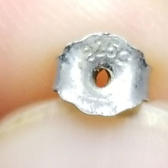 Vintage Sterling Silver Rhinestone Prong Set Stud Earrings, 925, Estate - Picture 2 of 6